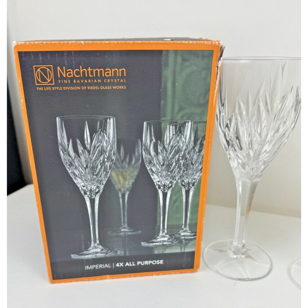 Nachtmann Imperial Crystal glasses Goblets all purpose wine water set of 4